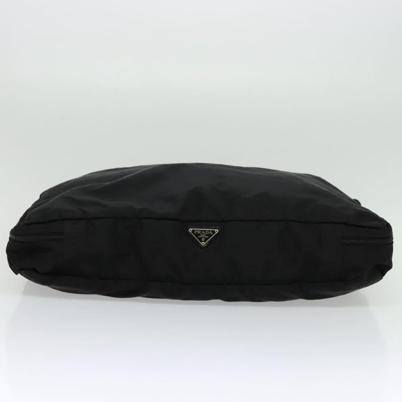 PRADA Travel Case Nylon Black Silver Auth 129117