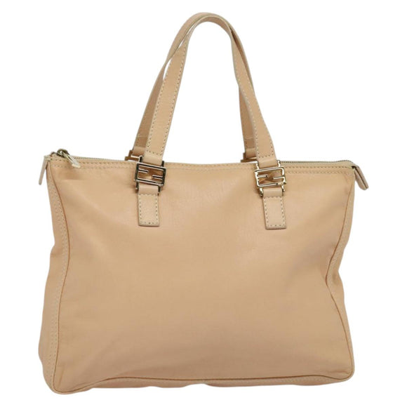 FENDI Hand Bag Leather Pink Gold Auth 129125