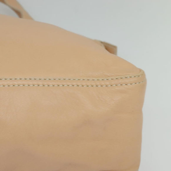 FENDI Hand Bag Leather Pink Gold Auth 129125