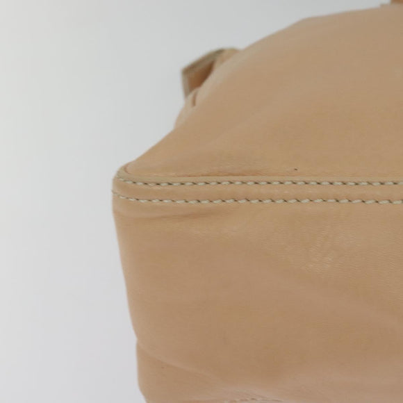 FENDI Hand Bag Leather Pink Gold Auth 129125