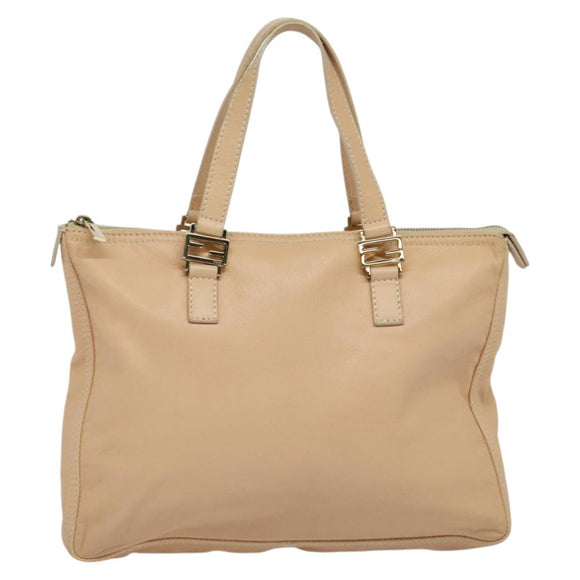 FENDI Hand Bag Leather Pink Gold Auth 129125