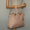FENDI Hand Bag Leather Pink Gold Auth 129125-20