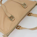 FENDI Hand Bag Leather Pink Gold Auth 129125-6