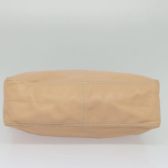 FENDI Hand Bag Leather Pink Gold Auth 129125