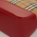 BURBERRY Nova Check Hand Bag Canvas Beige Gold Auth 129128-11