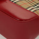 BURBERRY Nova Check Hand Bag Canvas Beige Gold Auth 129128-13