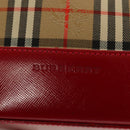 BURBERRY Nova Check Hand Bag Canvas Beige Gold Auth 129128-14