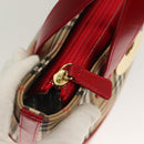 BURBERRY Nova Check Hand Bag Canvas Beige Gold Auth 129128-11