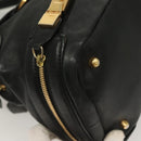 Chloe Shoulder Bag Nylon Black Gold Auth 129130-15