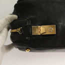Chloe Shoulder Bag Nylon Black Gold Auth 129130-17