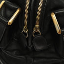 Chloe Shoulder Bag Nylon Black Gold Auth 129130-18