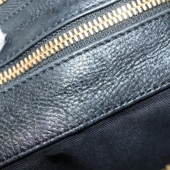 Chloe Shoulder Bag Nylon Black Gold Auth 129130