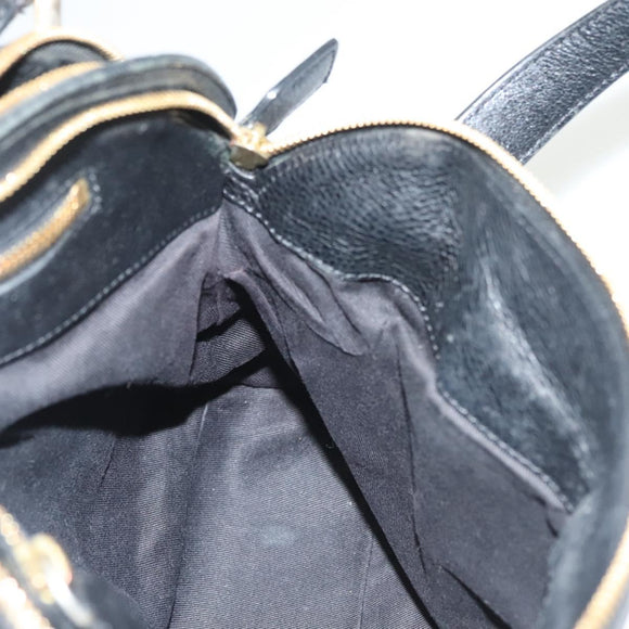 Chloe Shoulder Bag Nylon Black Gold Auth 129130