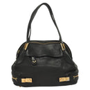 Chloe Shoulder Bag Nylon Black Gold Auth 129130-13