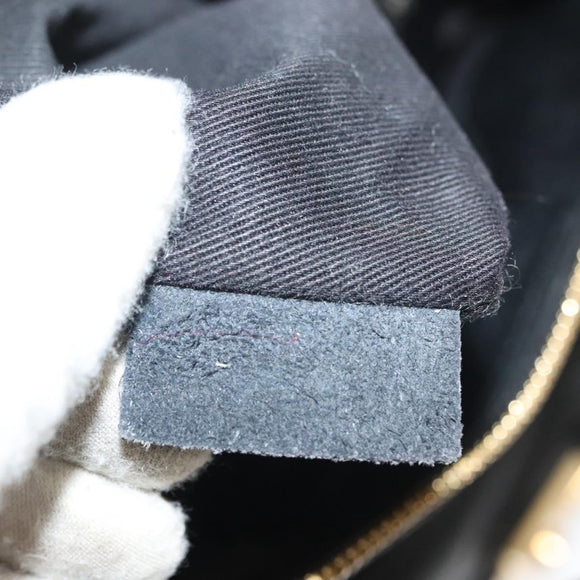 Chloe Shoulder Bag Nylon Black Gold Auth 129130