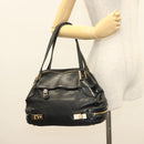 Chloe Shoulder Bag Nylon Black Gold Auth 129130-27