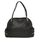 Chloe Shoulder Bag Nylon Black Gold Auth 129130-2