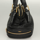 Chloe Shoulder Bag Nylon Black Gold Auth 129130-3