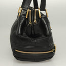 Chloe Shoulder Bag Nylon Black Gold Auth 129130-4