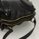 Chloe Shoulder Bag Nylon Black Gold Auth 129130-6