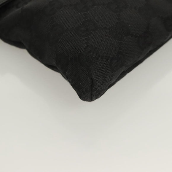 GUCCI GG Canvas Waist bag Black Silver 28566 Auth 129153