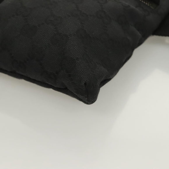 GUCCI GG Canvas Waist bag Black Silver 28566 Auth 129153