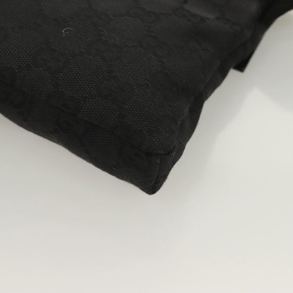 GUCCI GG Canvas Waist bag Black Silver 28566 Auth 129153