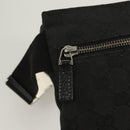 GUCCI GG Canvas Waist bag Black Silver 28566 Auth 129153-10