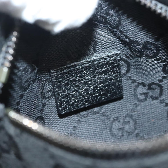GUCCI GG Canvas Waist bag Black Silver 28566 Auth 129153