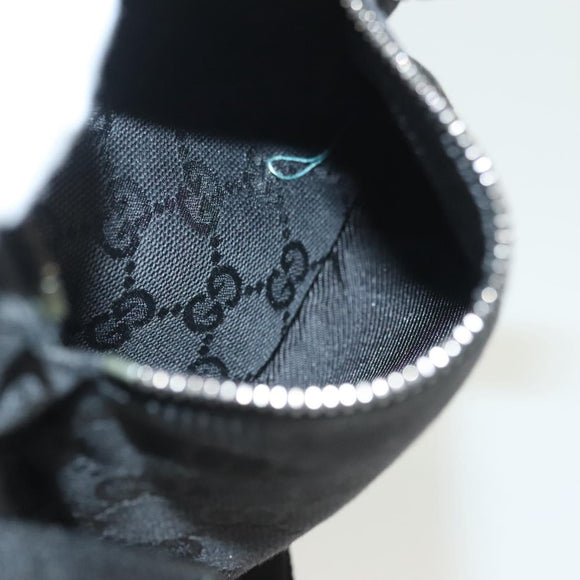 GUCCI GG Canvas Waist bag Black Silver 28566 Auth 129153