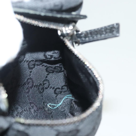 GUCCI GG Canvas Waist bag Black Silver 28566 Auth 129153