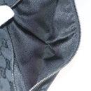 GUCCI GG Canvas Waist bag Black Silver 28566 Auth 129153-23