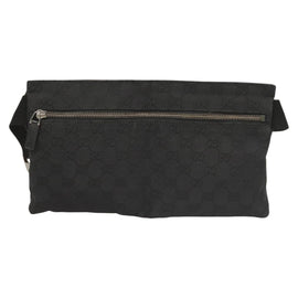 GUCCI GG Canvas Waist bag Black Silver 28566 Auth 129153 - 0