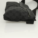 GUCCI GG Canvas Waist bag Black Silver 28566 Auth 129153-3