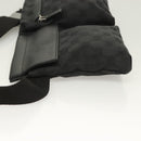 GUCCI GG Canvas Waist bag Black Silver 28566 Auth 129153-4
