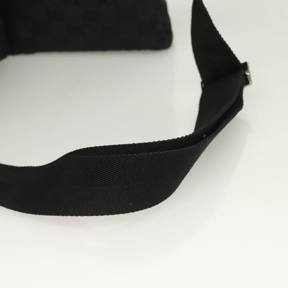 GUCCI GG Canvas Waist bag Black Silver 28566 Auth 129153