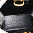 Salvatore Ferragamo Gancini Chain Shoulder Bag Patent Black Gold Auth 129160-20