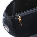 Salvatore Ferragamo Gancini Chain Shoulder Bag Patent Black Gold Auth 129160-23