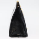Salvatore Ferragamo Gancini Chain Shoulder Bag Patent Black Gold Auth 129160-7