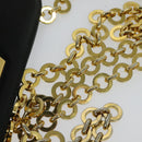 Salvatore Ferragamo Gancini Chain Shoulder Bag Patent Black Gold Auth 129160-8