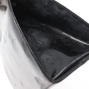 Salvatore Ferragamo Gancini Chain Shoulder Bag Patent Black Gold Auth 129160-8