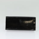Salvatore Ferragamo Gancini Chain Shoulder Bag Patent Black Gold Auth 129160-5