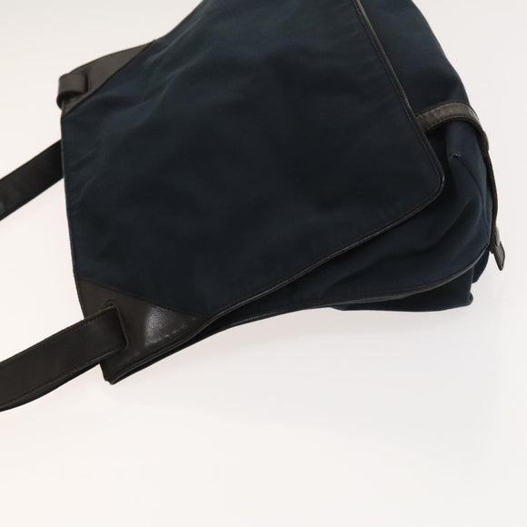 BOTTEGA VENETA Shoulder Bag Cotton Navy 113038 Auth 129164