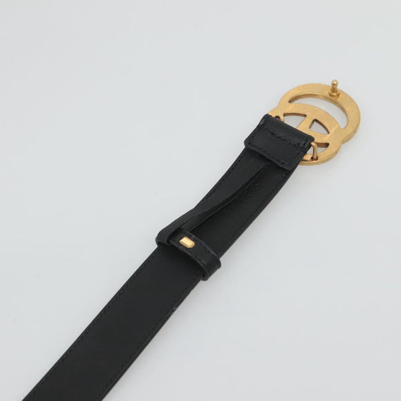 GUCCI GG Marmont Belt Leather 33.5"" Black Gold 414516 Auth 129193