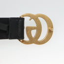 GUCCI GG Marmont Belt Leather 33.5"" Black Gold 414516 Auth 129193-14