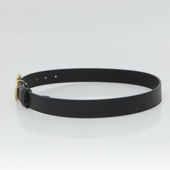 GUCCI GG Marmont Belt Leather 33.5"" Black Gold 414516 Auth 129193