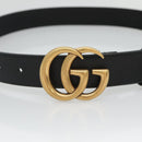 GUCCI GG Marmont Belt Leather 33.5"" Black Gold 414516 Auth 129193-5