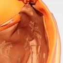 MCM Studs Chain Shoulder Bag Leather Orange Gold Auth 129209-17