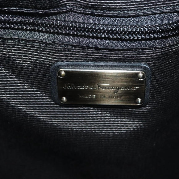 Salvatore Ferragamo Vala Hand Bag Patent leather Black Auth 129211