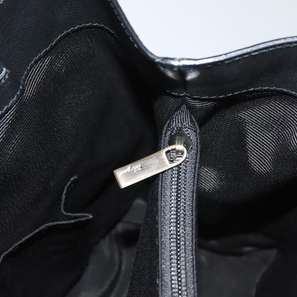 Salvatore Ferragamo Vala Hand Bag Patent leather Black Auth 129211